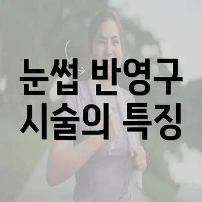 눈썹 반영구 시술의 특징