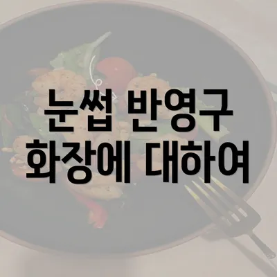 눈썹 반영구 화장에 대하여