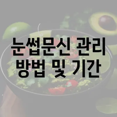 눈썹문신 관리 방법 및 기간