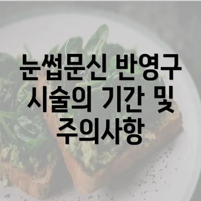 눈썹문신 반영구 시술의 기간 및 주의사항