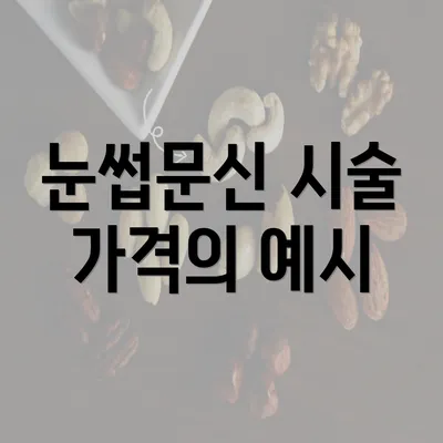 눈썹문신 시술 가격의 예시