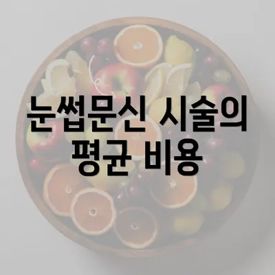 눈썹문신 시술의 평균 비용