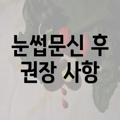 눈썹문신 후 권장 사항