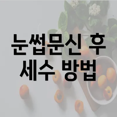 눈썹문신 후 세수 방법