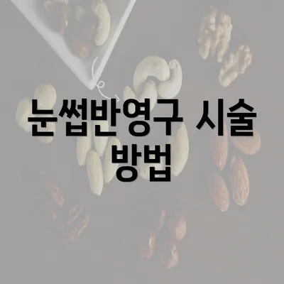 눈썹반영구 시술 방법