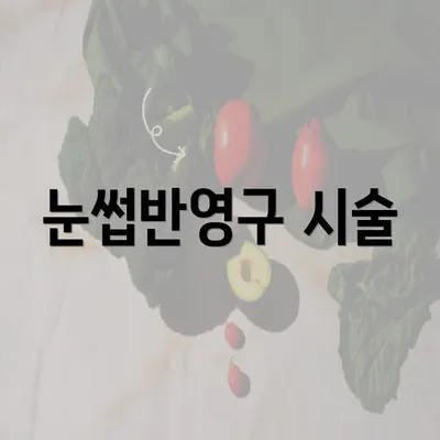 눈썹반영구 시술