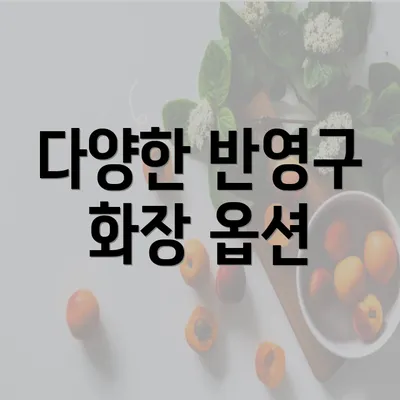 다양한 반영구 화장 옵션