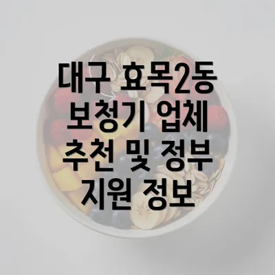 대구 효목2동 보청기 업체 추천 및 정부 지원 정보