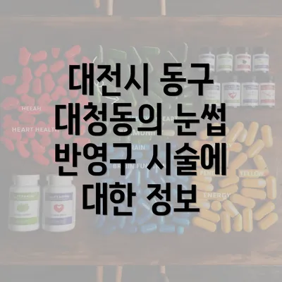 대전시 동구 대청동의 눈썹 반영구 시술에 대한 정보