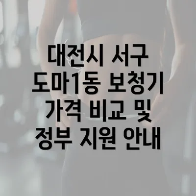 대전시 서구 도마1동 보청기 가격 비교 및 정부 지원 안내