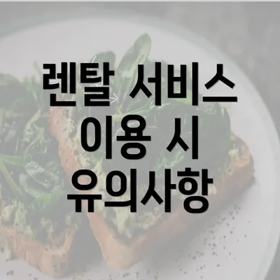 렌탈 서비스 이용 시 유의사항