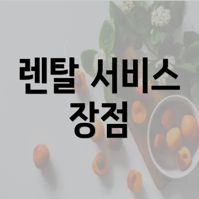 렌탈 서비스 장점