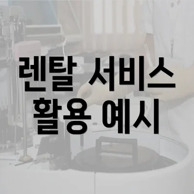 렌탈 서비스 활용 예시