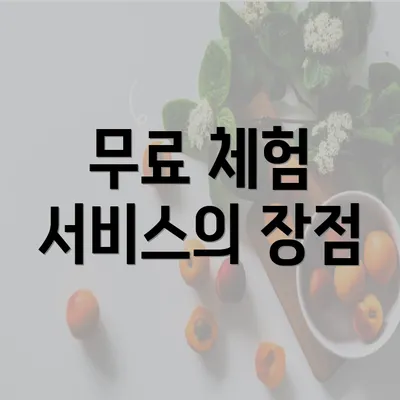 무료 체험 서비스의 장점