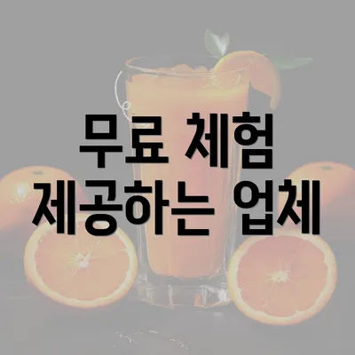 무료 체험 제공하는 업체