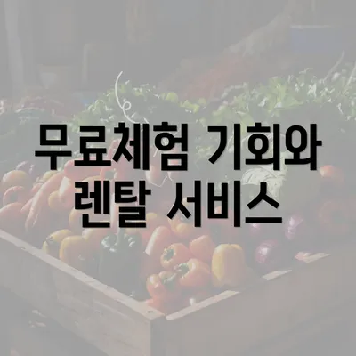 무료체험 기회와 렌탈 서비스