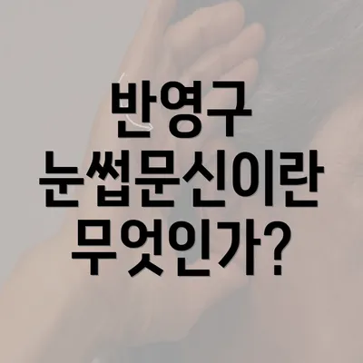 반영구 눈썹문신이란 무엇인가?