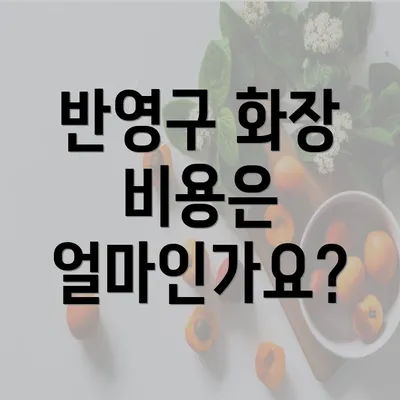 반영구 화장 비용은 얼마인가요?