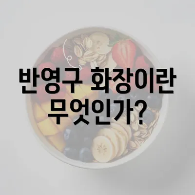 반영구 화장이란 무엇인가?