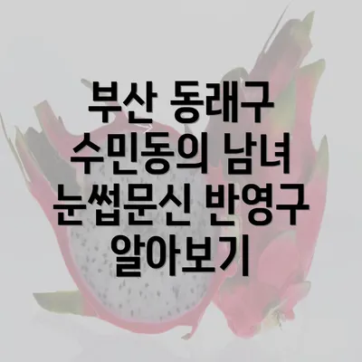 부산 동래구 수민동의 남녀 눈썹문신 반영구 알아보기