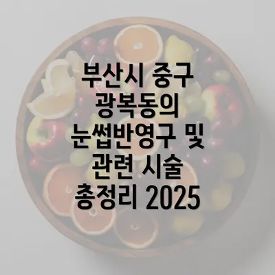 부산시 중구 광복동의 눈썹반영구 및 관련 시술 총정리 2025