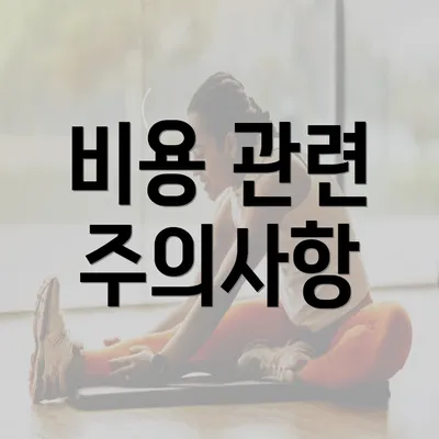 비용 관련 주의사항