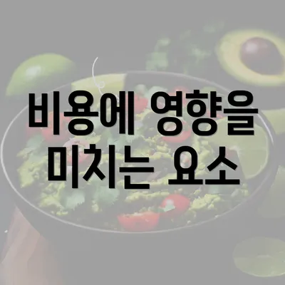 비용에 영향을 미치는 요소