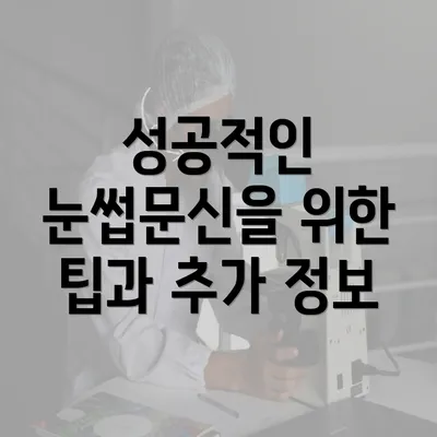 성공적인 눈썹문신을 위한 팁과 추가 정보