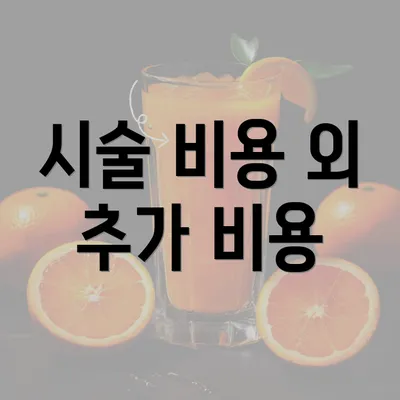 시술 비용 외 추가 비용