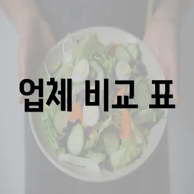 업체 비교 표