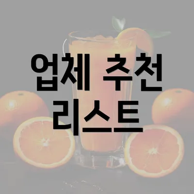 업체 추천 리스트