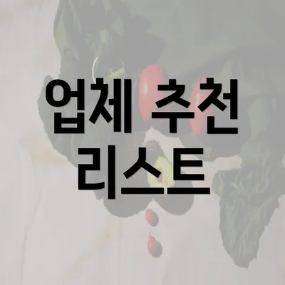 업체 추천 리스트