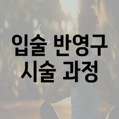 입술 반영구 시술 과정