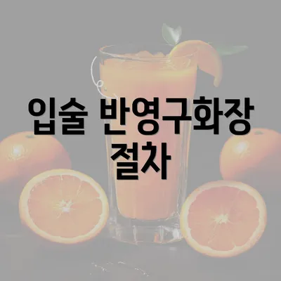 입술 반영구화장 절차