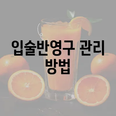 입술반영구 관리 방법