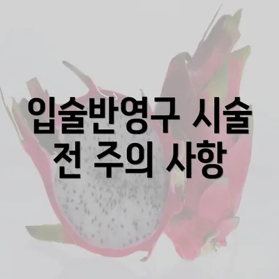 입술반영구 시술 전 주의 사항