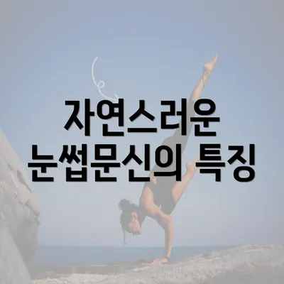 자연스러운 눈썹문신의 특징