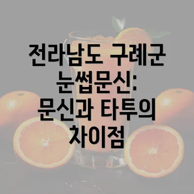 전라남도 구례군 눈썹문신: 문신과 타투의 차이점