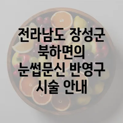 전라남도 장성군 북하면의 눈썹문신 반영구 시술 안내