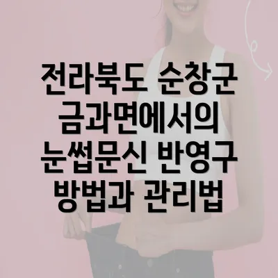 전라북도 순창군 금과면에서의 눈썹문신 반영구 방법과 관리법