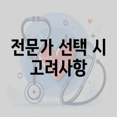 전문가 선택 시 고려사항