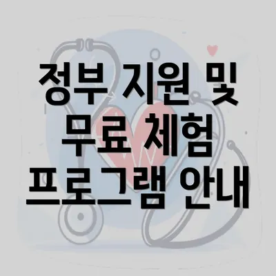 정부 지원 및 무료 체험 프로그램 안내