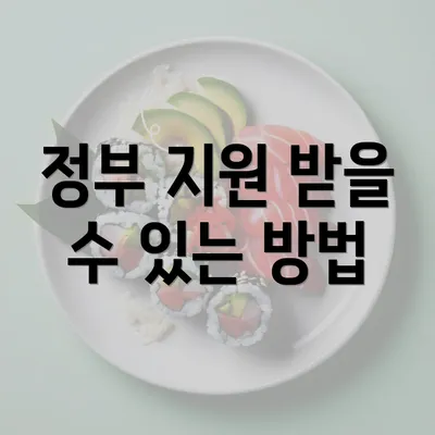 정부 지원 받을 수 있는 방법