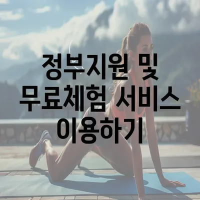 정부지원 및 무료체험 서비스 이용하기