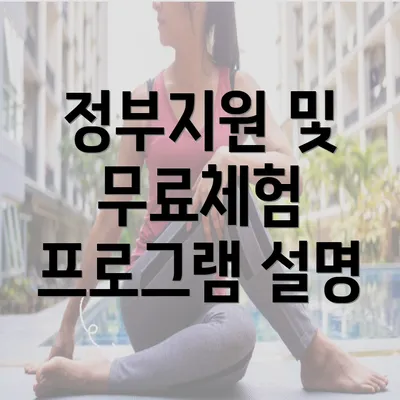 정부지원 및 무료체험 프로그램 설명