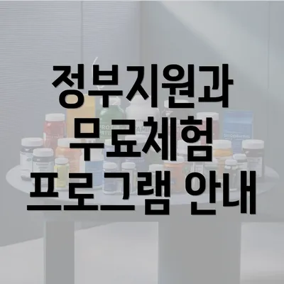 정부지원과 무료체험 프로그램 안내