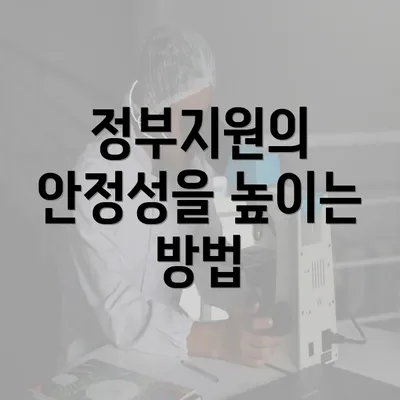 정부지원의 안정성을 높이는 방법