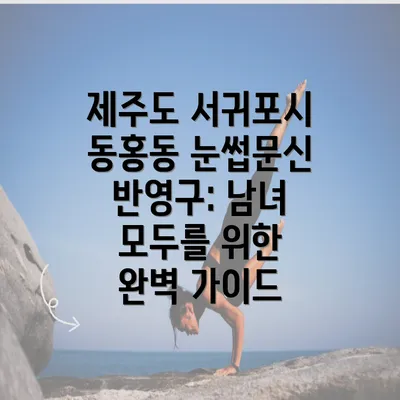 제주도 서귀포시 동홍동 눈썹문신 반영구: 남녀 모두를 위한 완벽 가이드