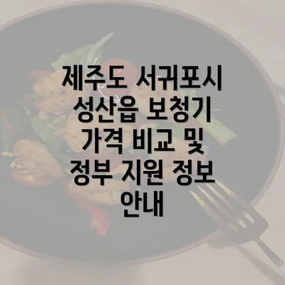 제주도 서귀포시 성산읍 보청기 가격 비교 및 정부 지원 정보 안내