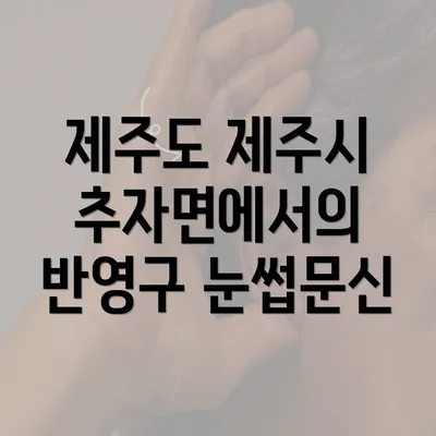 제주도 제주시 추자면에서의 반영구 눈썹문신